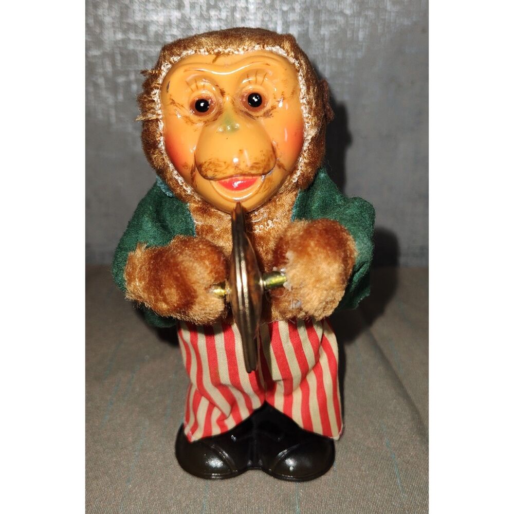 Vintage Monkey with Cymbals Mechanical Windup 5.5" Toy